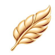 Gold feather illustration for the skin-friendly feature
